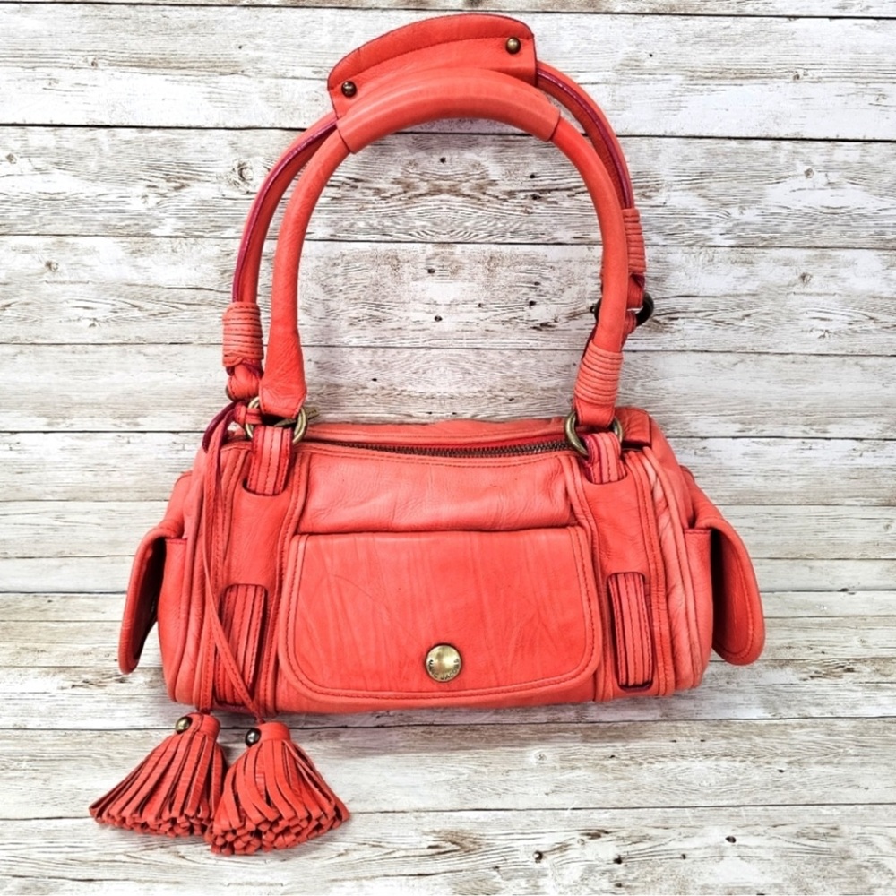 🍊RARE MARC JACOBS 🍊 Coral Ultra Soft Leather Satchel bag